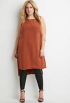 Forever21 Plus Women's  Dropped-hem High-slit Tunic