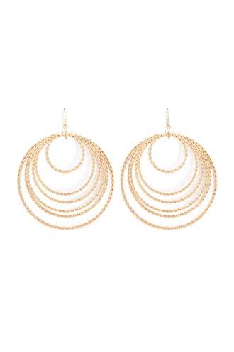 Forever21 Twisted Tiered Hoop Drop Earrings