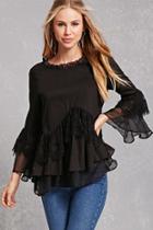 Forever21 Eyelash Lace Accent Top