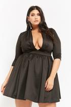 Forever21 Plus Size Plunging Fit & Flare Dress