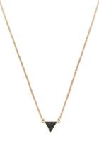 Forever21 Faux Obsidian Triangle Charm Necklace