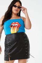 Forever21 Plus Size Faux Leather Lace-up Skirt