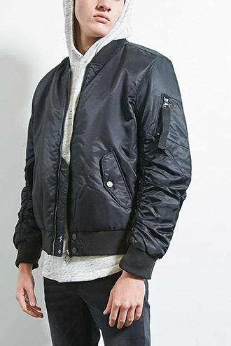 Forever21 Kayden K Ruched Bomber Jacket