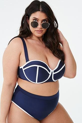 Forever21 Plus Size Contrast-trim Bikini Bottoms