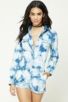 Forever21 Tie-dye Denim Romper