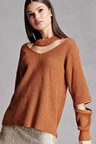 Forever21 Zippered Choker Neck Sweater