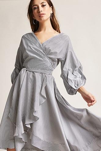 Forever21 Ruffle Wrap Shirt Dress