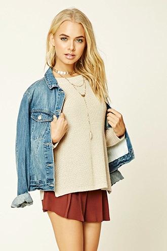 Forever21 Women's  Contemporary Crew Neck Sweater