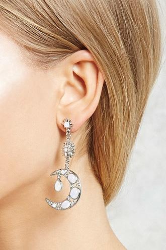 Forever21 Moon & Star Drop Earrings