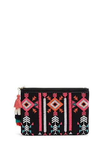 Forever21 Tribal-inspired Embroidered Faux Leather Clutch