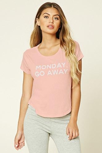 Forever21 Women's  Monday Go Away Pj Tee