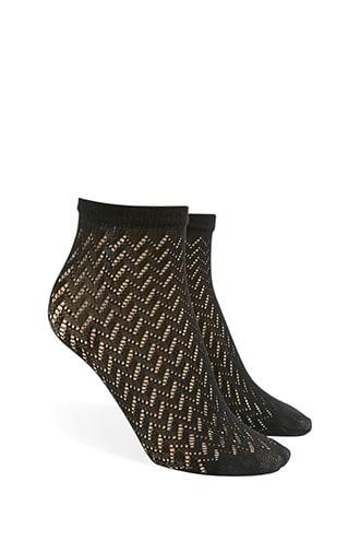 Forever21 Sheer Geo Crew Socks