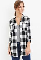 Forever21 Women's  Tartan Plaid Shirt Dress (cream/black)