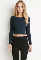 Forever21 Women's  Ribbed Knit Crop Top (indigo)