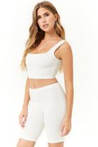Forever21 Perforated Crop Top & Shorts Set
