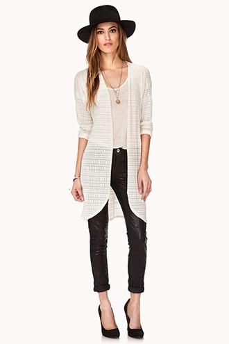 Forever21 Women's  Open-knit Longline Cardigan