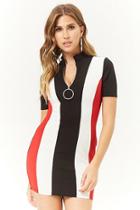 Forever21 Colorblock Zip-front Bodycon Dress