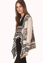 Forever21 Women's  Taupe & Black Explorer Draped Front Cardigan