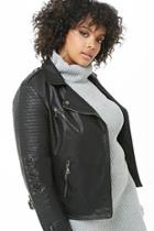 Forever21 Plus Size Faux Leather Lace-up Moto Jacket