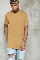 21 Men Men's  Chestnut Side-slit Longline Tee