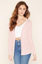 Forever21 Plus Women's  Light Pink Cotton-blend Cardigan