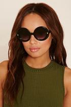 Forever21 Black & Purple Glossy Round Sunglasses