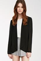 Forever21 Contemporary Dropped Lapel Chiffon-sleeved Blazer