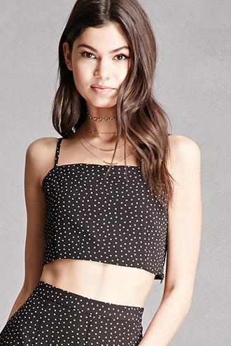 Forever21 Goldie London Dotted Crop Cami