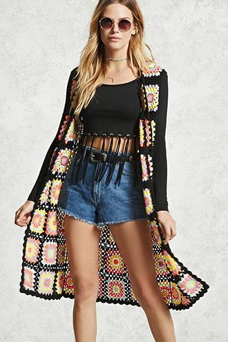Forever21 Open-knit Longline Cardigan