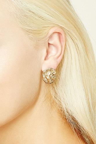 Forever21 Etched Lion Studs