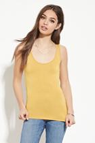 Forever21 Women's  Mustard Stretch Knit Tank