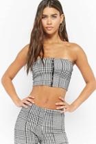 Forever21 Houndstooth Zip-front Tube Top
