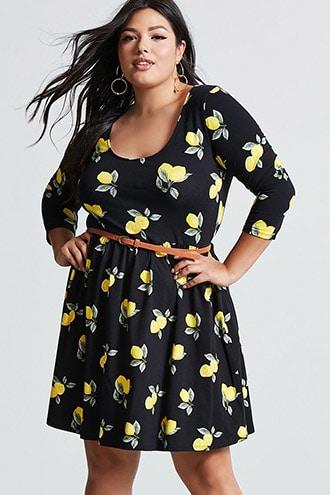 Forever21 Plus Size Lemon Mini Dress