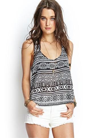 Forever21 Tribal Print Crochet Tank