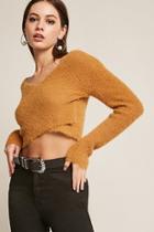 Forever21 Fuzzy Ribbed Knit Surplice Top