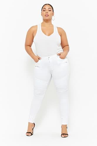 Forever21 Plus Size Skinny Moto Jeans