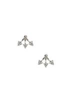 Forever21 Silver & Clear Triangle Ear Jackets