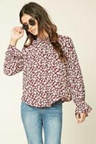 Forever21 Women's  Ruffled Floral Print Top