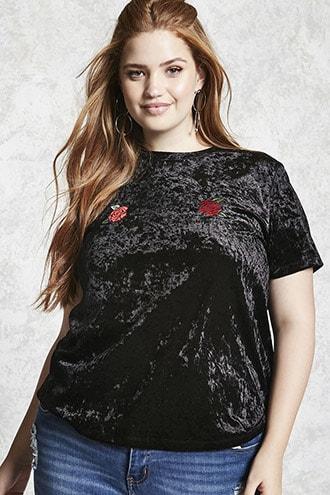 Forever21 Plus Size Velvet Rose Tee