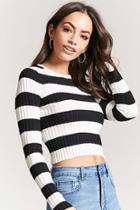 Forever21 Stripe Ribbed Sweater-knit Crop Top