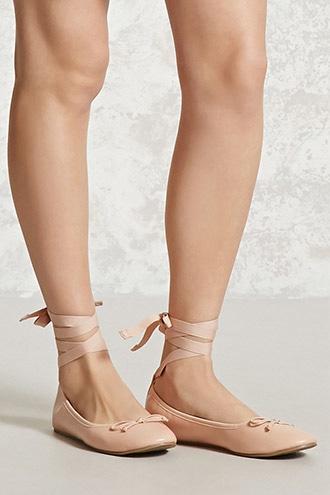 Forever21 Lace-up Ballet Flats