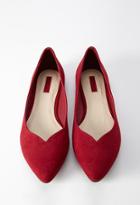 Forever21 Faux Suede Pointed Flat (red)