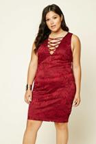 Forever21 Plus Women's  Plus Size Lace-up Bodycon Dress