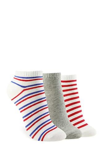 Forever21 Multi-stripe Ankle Socks - 3 Pack