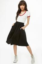 Forever21 Button-front Knee-length Skirt