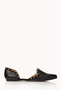 Forever21 Total Stud Faux Leather Flats