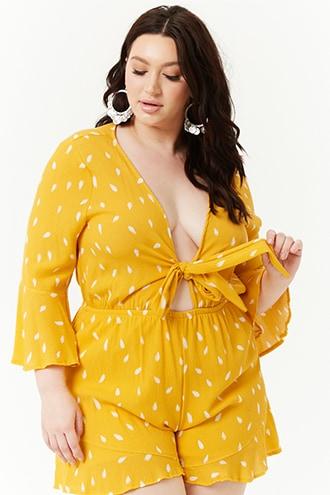 Forever21 Plus Size Plunging Polka Dot Romper