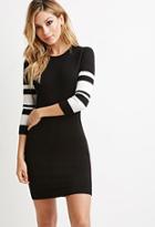 Forever21 Striped-sleeve Bodycon Dress