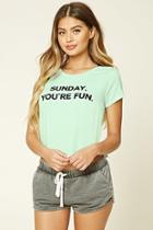 Forever21 Women's  Sunday You're Fun Pj Tee