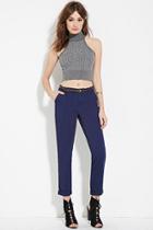Forever21 Women's  Navy Belted Trousers